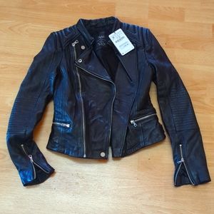 Zara leather motorcycle jacket
